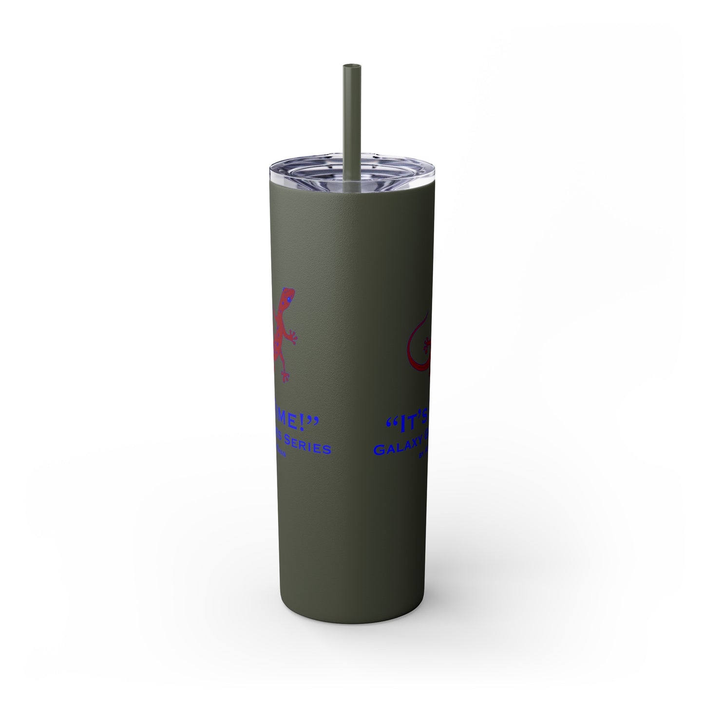 It's Time Galaxy Games Series Skinny Tumbler with Straw, 20oz