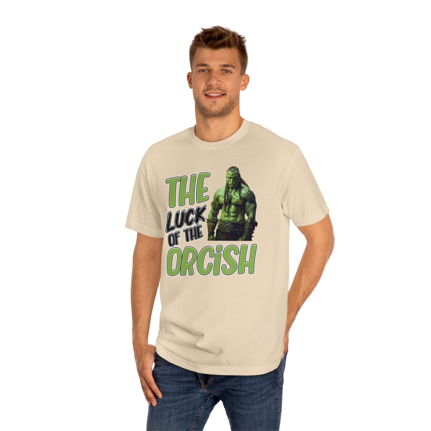 Funny Unisex Classic Tee - 'The Luck of the Orcish' Graphic T-Shirt for Gamers