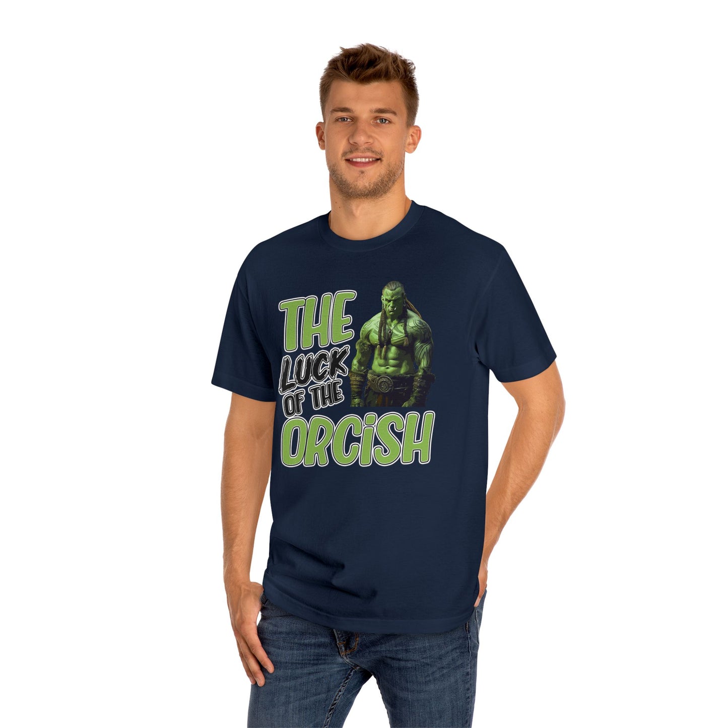 Funny Unisex Classic Tee - 'The Luck of the Orcish' Graphic T-Shirt for Gamers