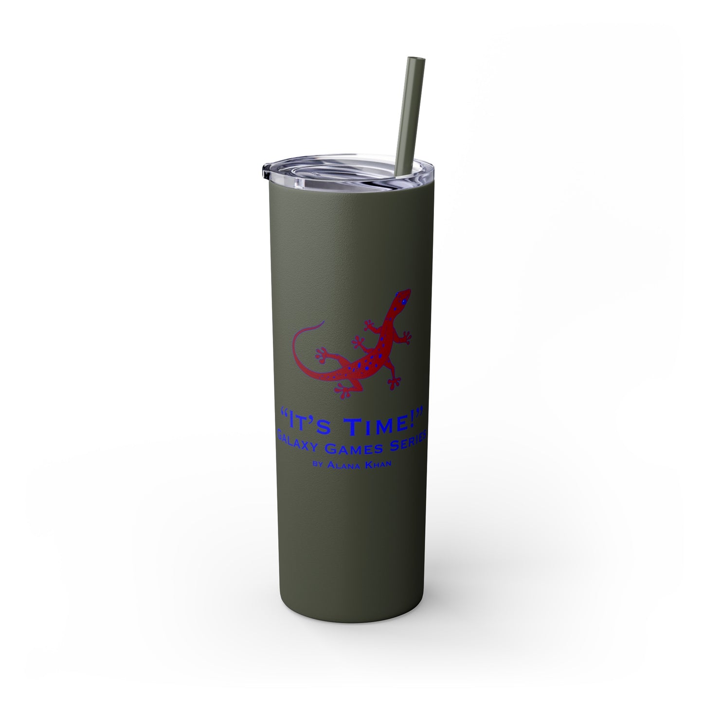 It's Time Galaxy Games Series Skinny Tumbler with Straw, 20oz