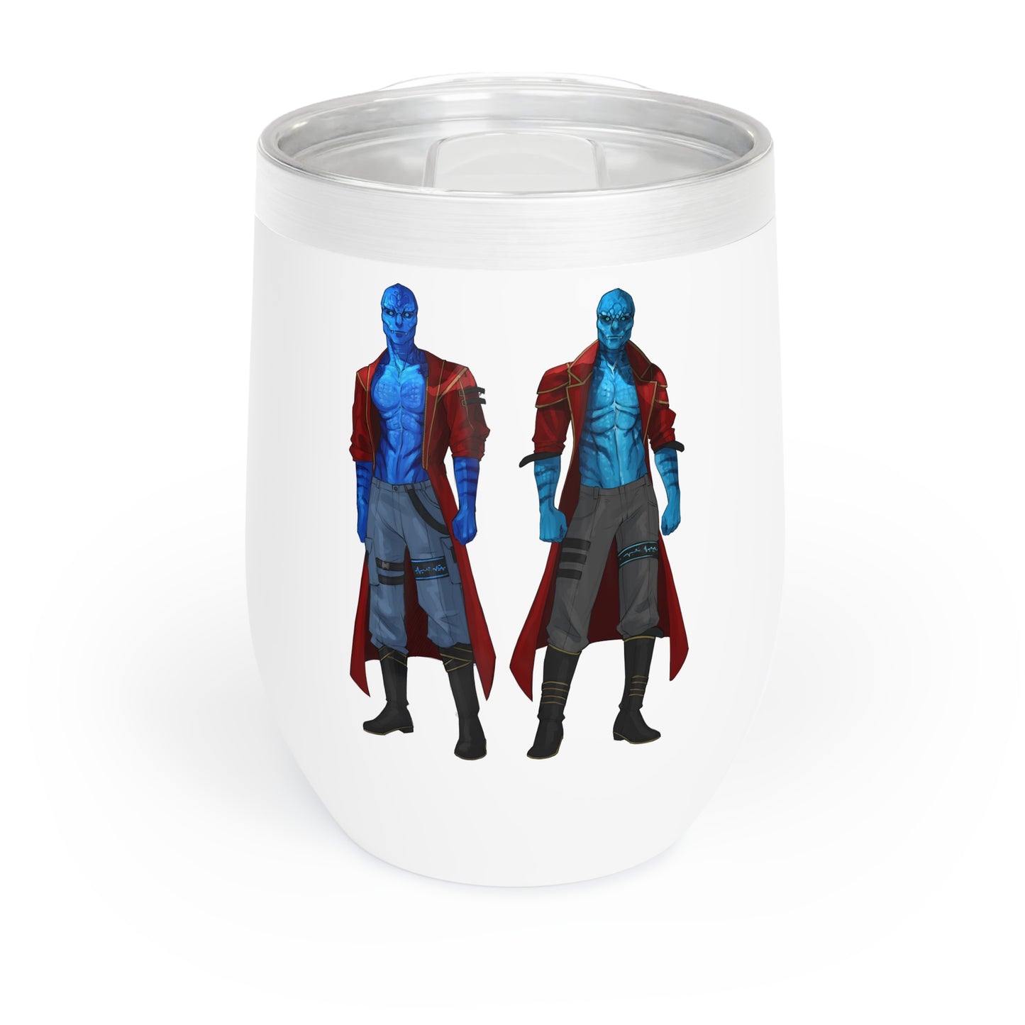 Cosmic Kissed Twins No Words Chill Wine Tumbler with Character Design, Unique Gift for Wine Lovers, Adventure Themed Drinkware