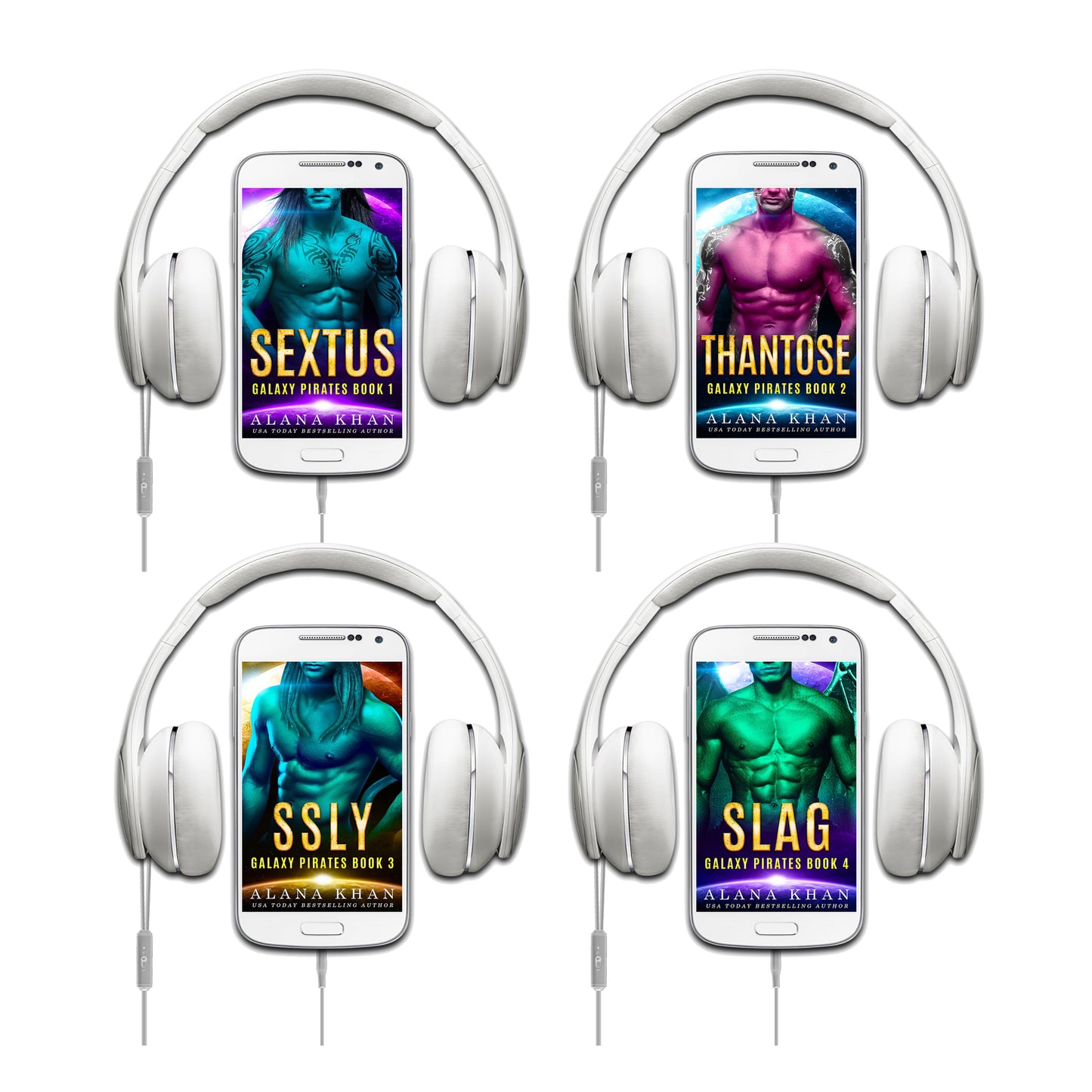 Galaxy Pirates Alien Abduction Romance Series Box Set Books 1-4: Sextus, Thantose, Ssly, and Slag