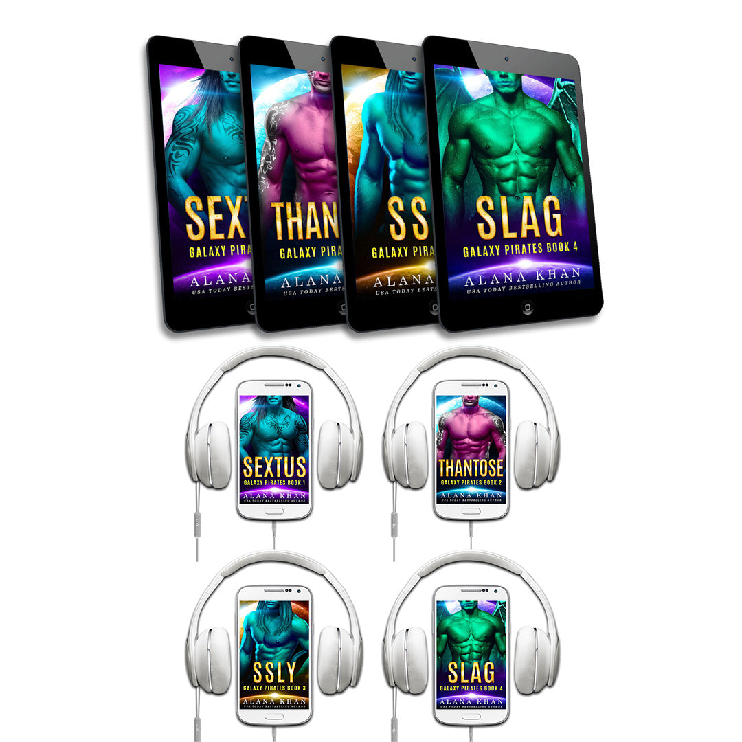 Galaxy Pirates Alien Abduction Romance Series Box Set Books 1-4: Sextus, Thantose, Ssly, and Slag