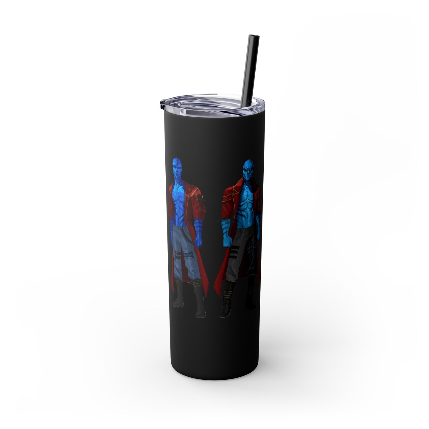 Cosmic Kissed Twins No Words Skinny Tumbler with Straw, 20oz