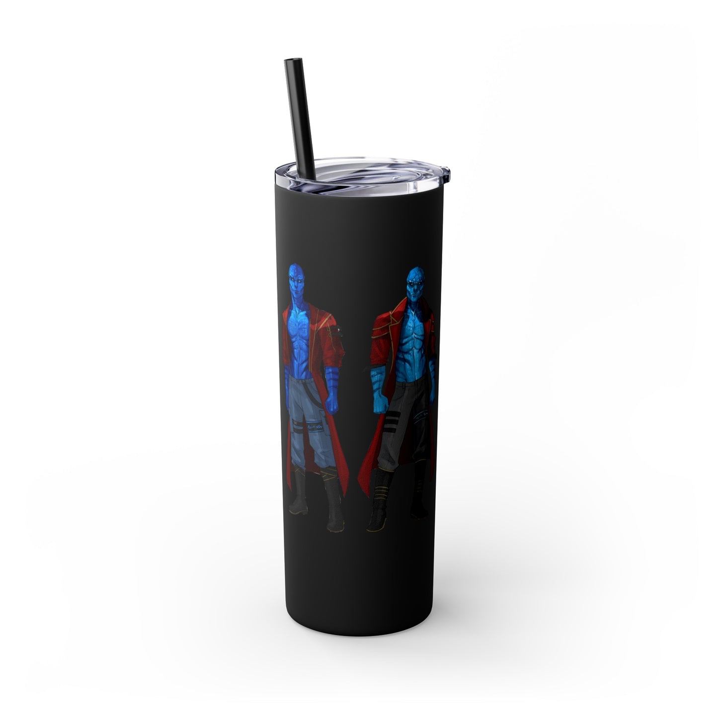 Cosmic Kissed Twins No Words Skinny Tumbler with Straw, 20oz