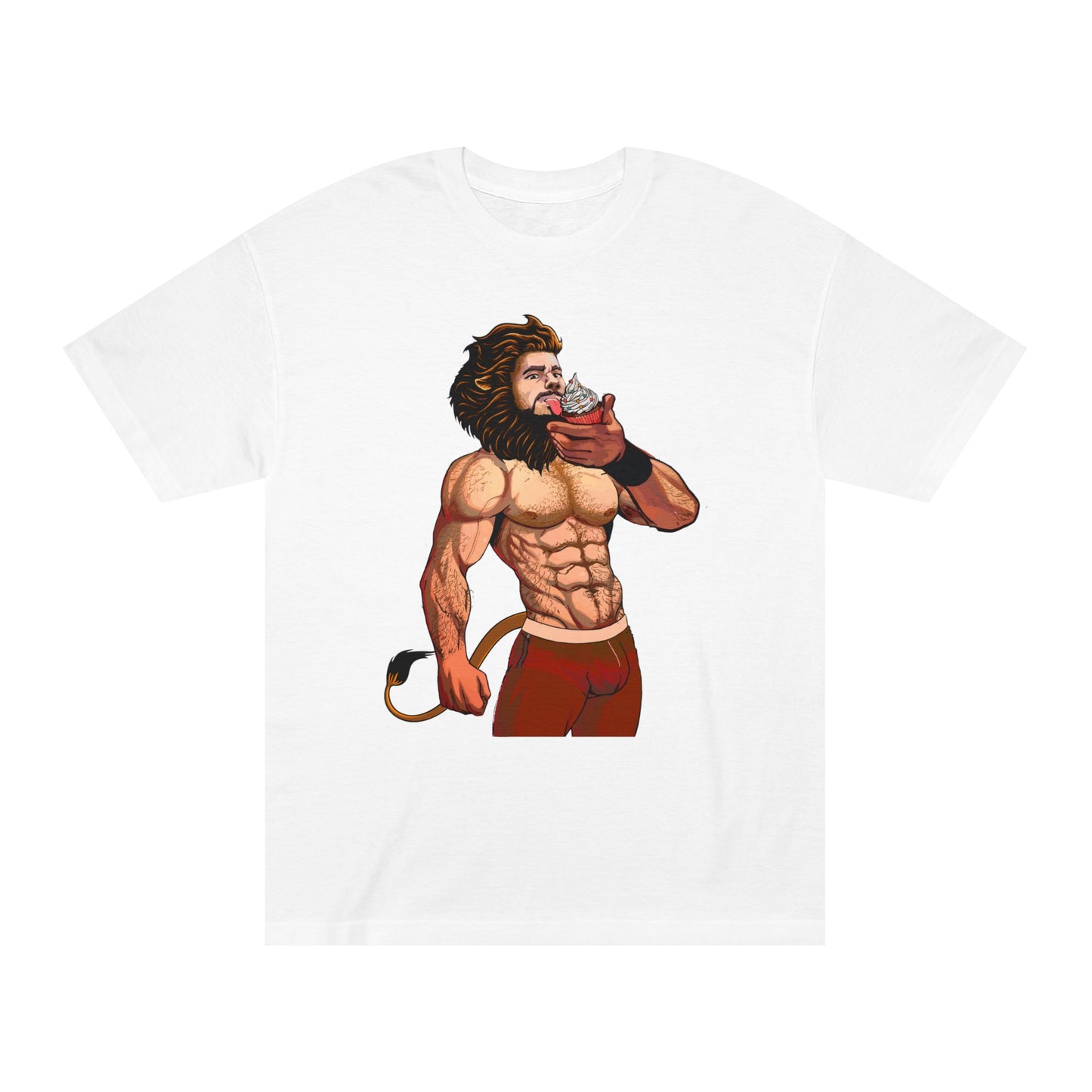 Lion Man Eating Cupcake Unisex Classic Tee