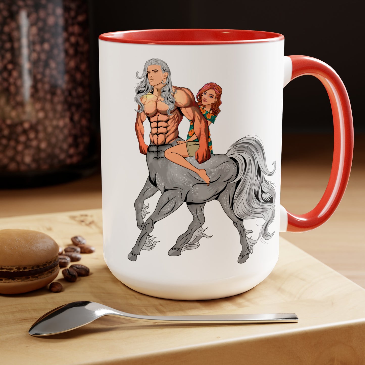 Horse Man Two-Tone Coffee Mugs, 15oz