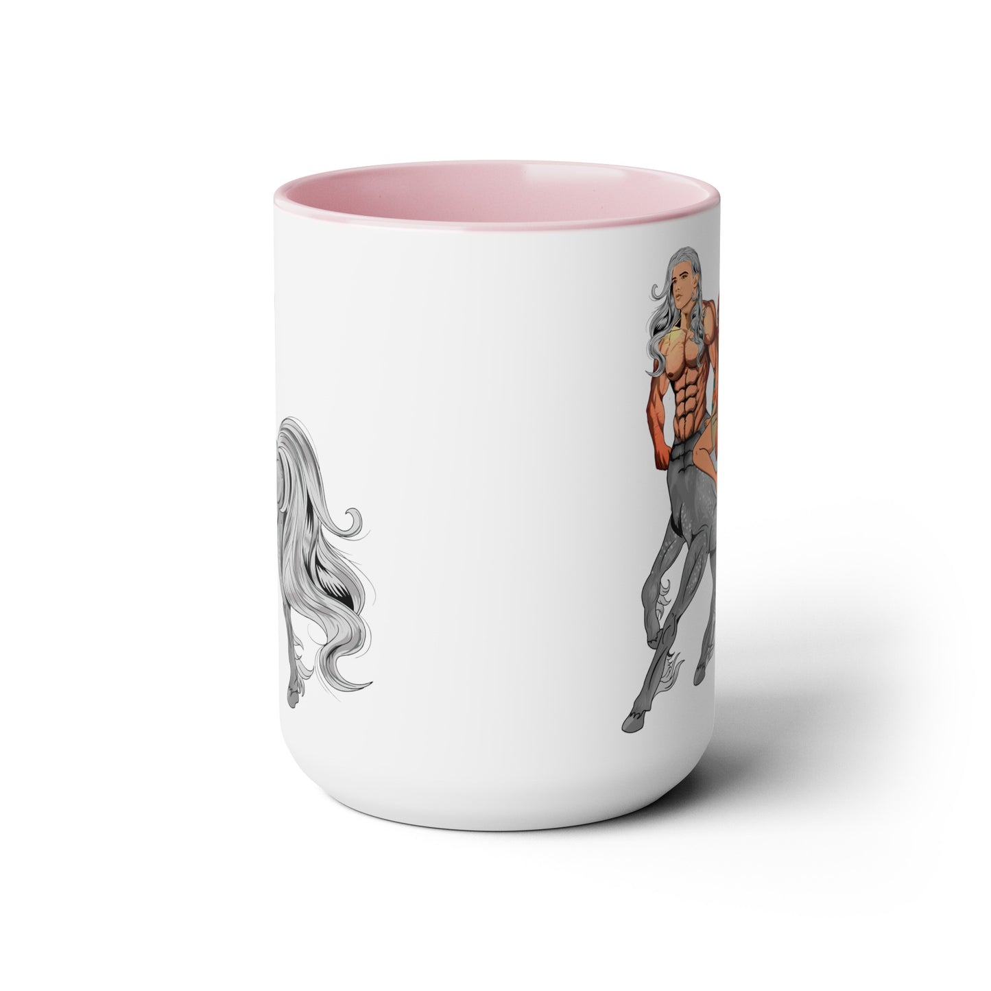 Horse Man Two-Tone Coffee Mugs, 15oz