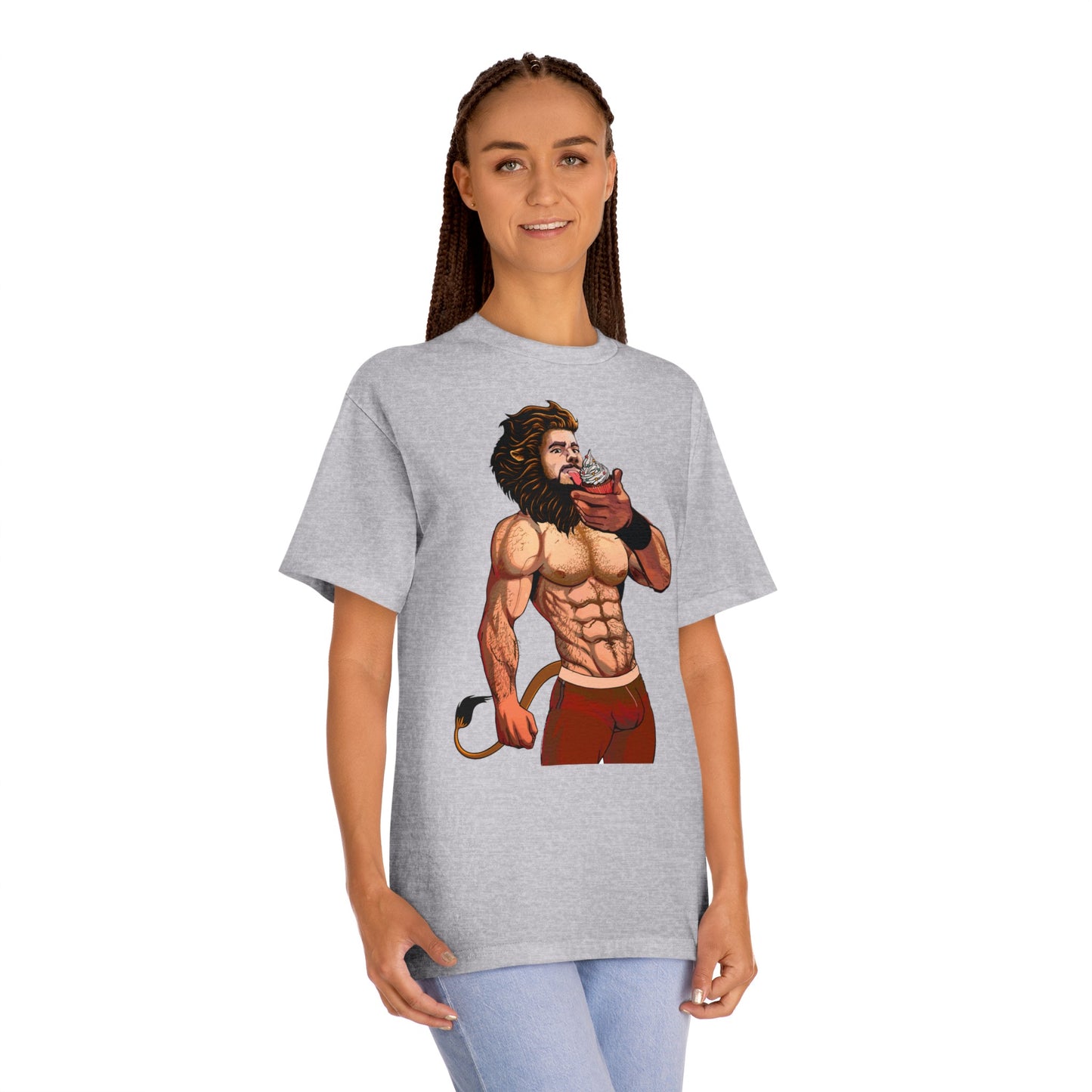 Lion Man Eating Cupcake Unisex Classic Tee