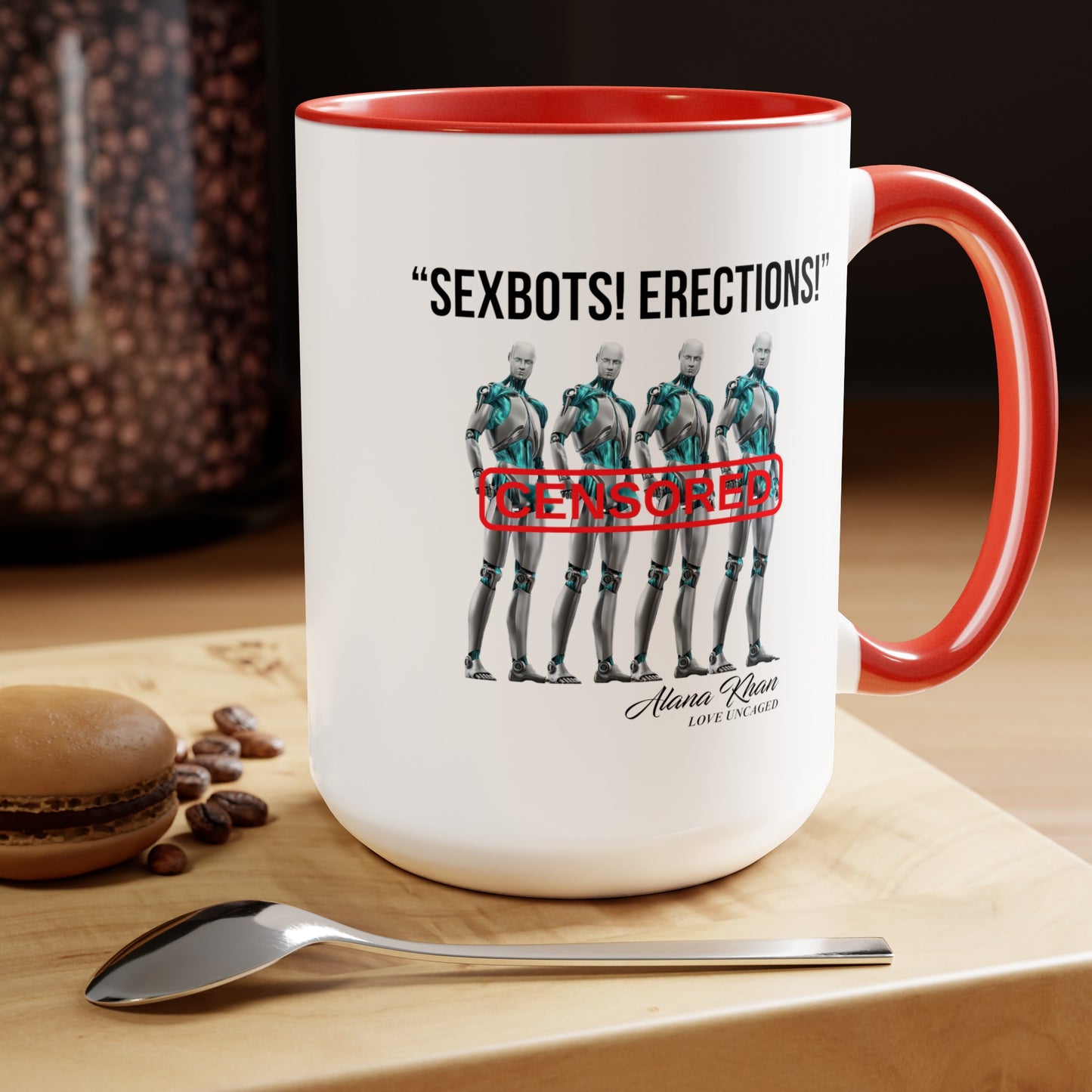 Sexbots Erection Two-Tone Coffee Mugs, 15oz