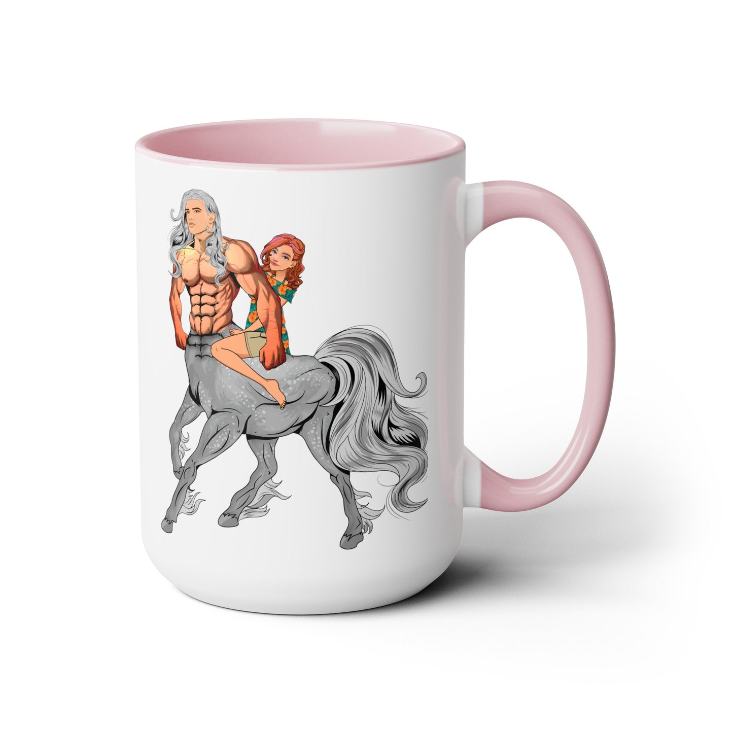 Horse Man Two-Tone Coffee Mugs, 15oz