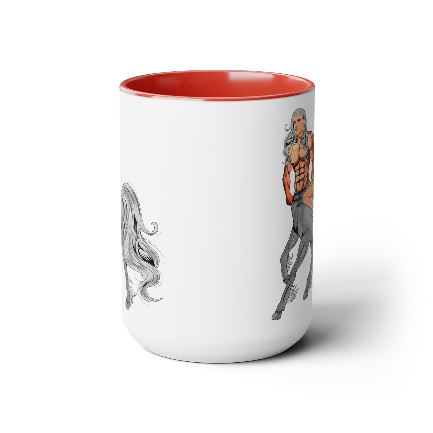 Horse Man Two-Tone Coffee Mugs, 15oz