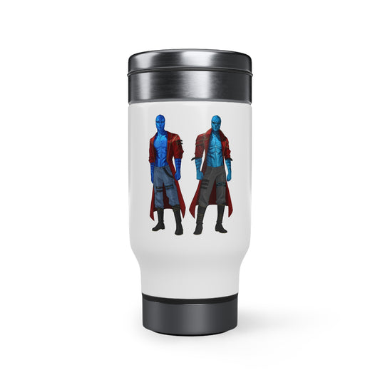 Cosmic Kissed Twins No Words Stainless Steel Travel Mug with Handle, 14oz