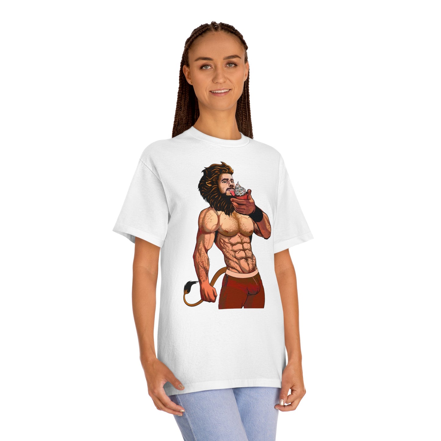 Lion Man Eating Cupcake Unisex Classic Tee