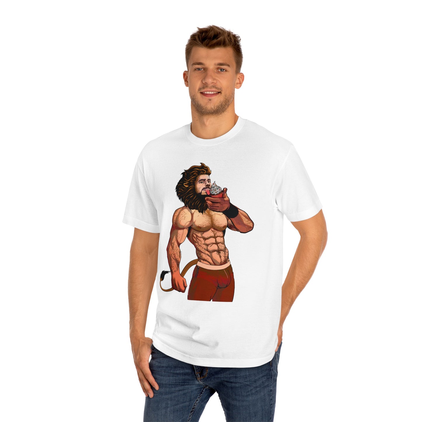 Lion Man Eating Cupcake Unisex Classic Tee