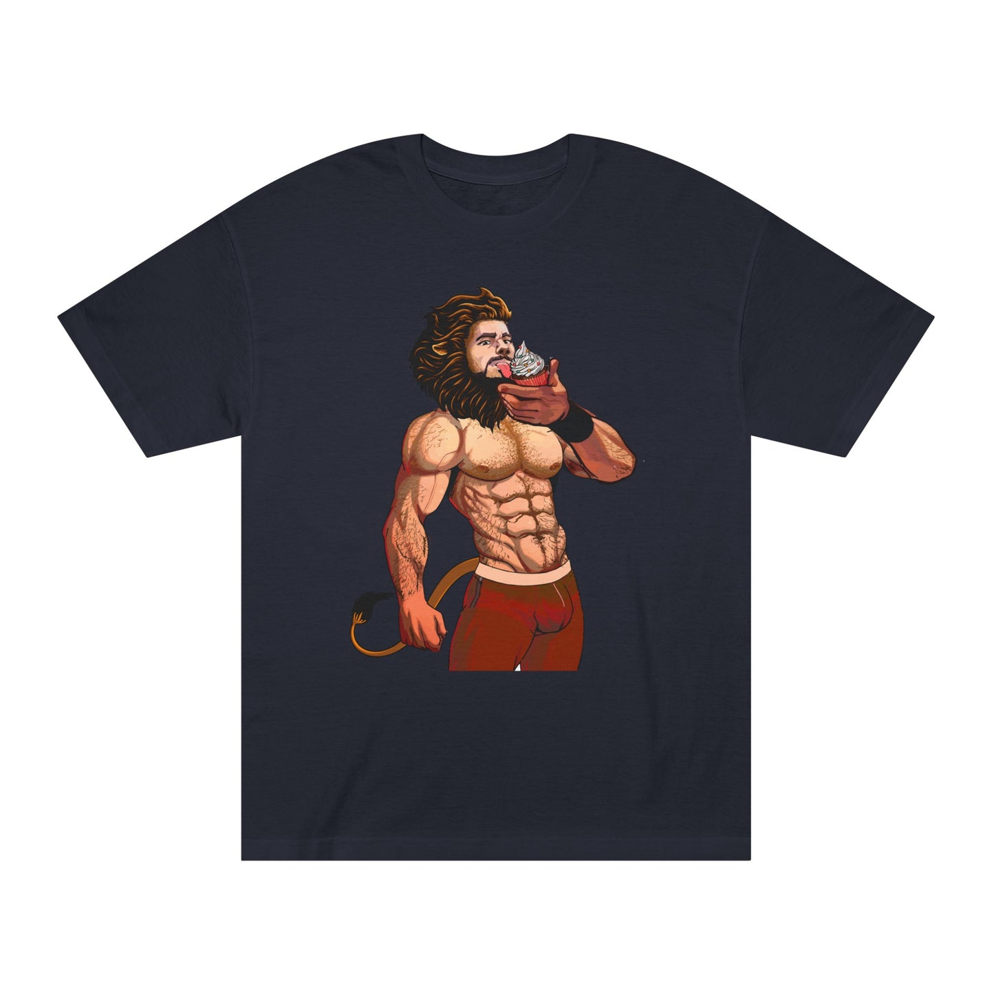 Lion Man Eating Cupcake Unisex Classic Tee