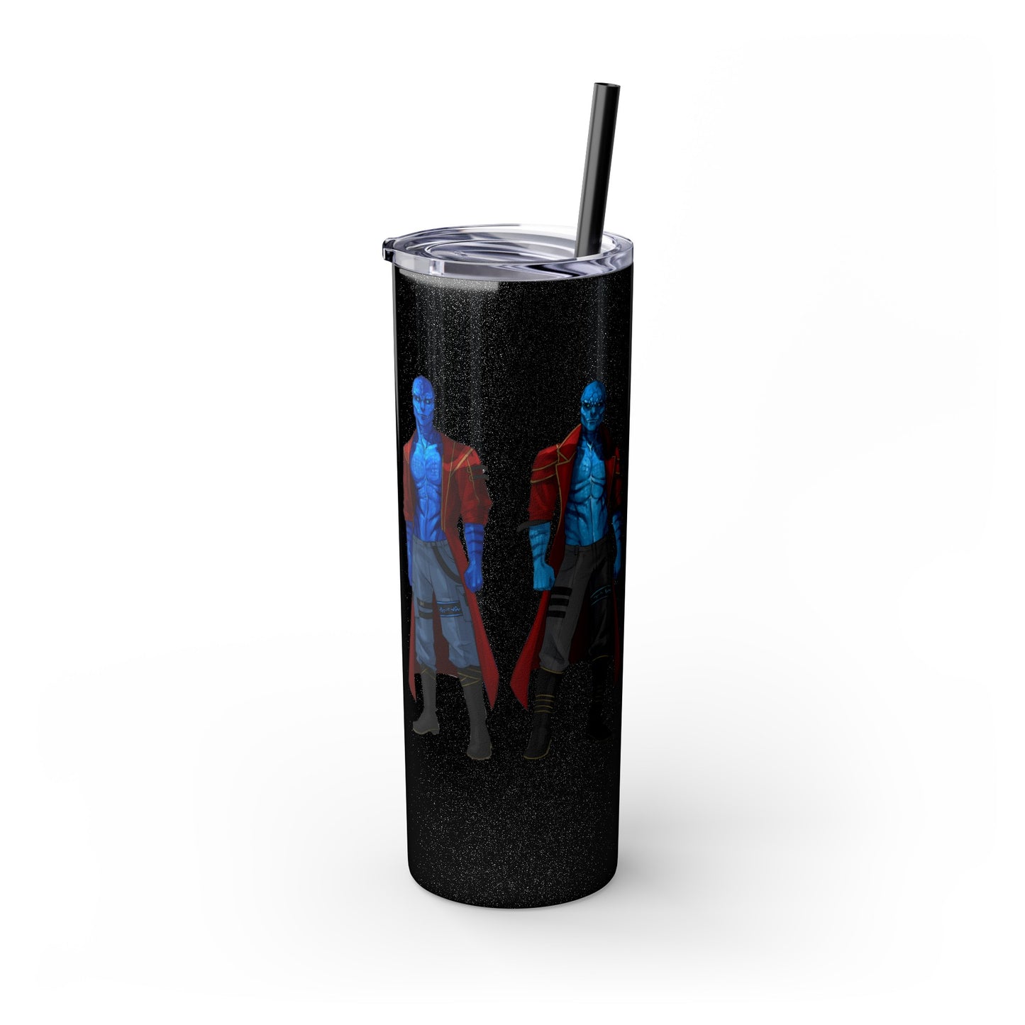 Cosmic Kissed Twins No Words Skinny Tumbler with Straw, 20oz