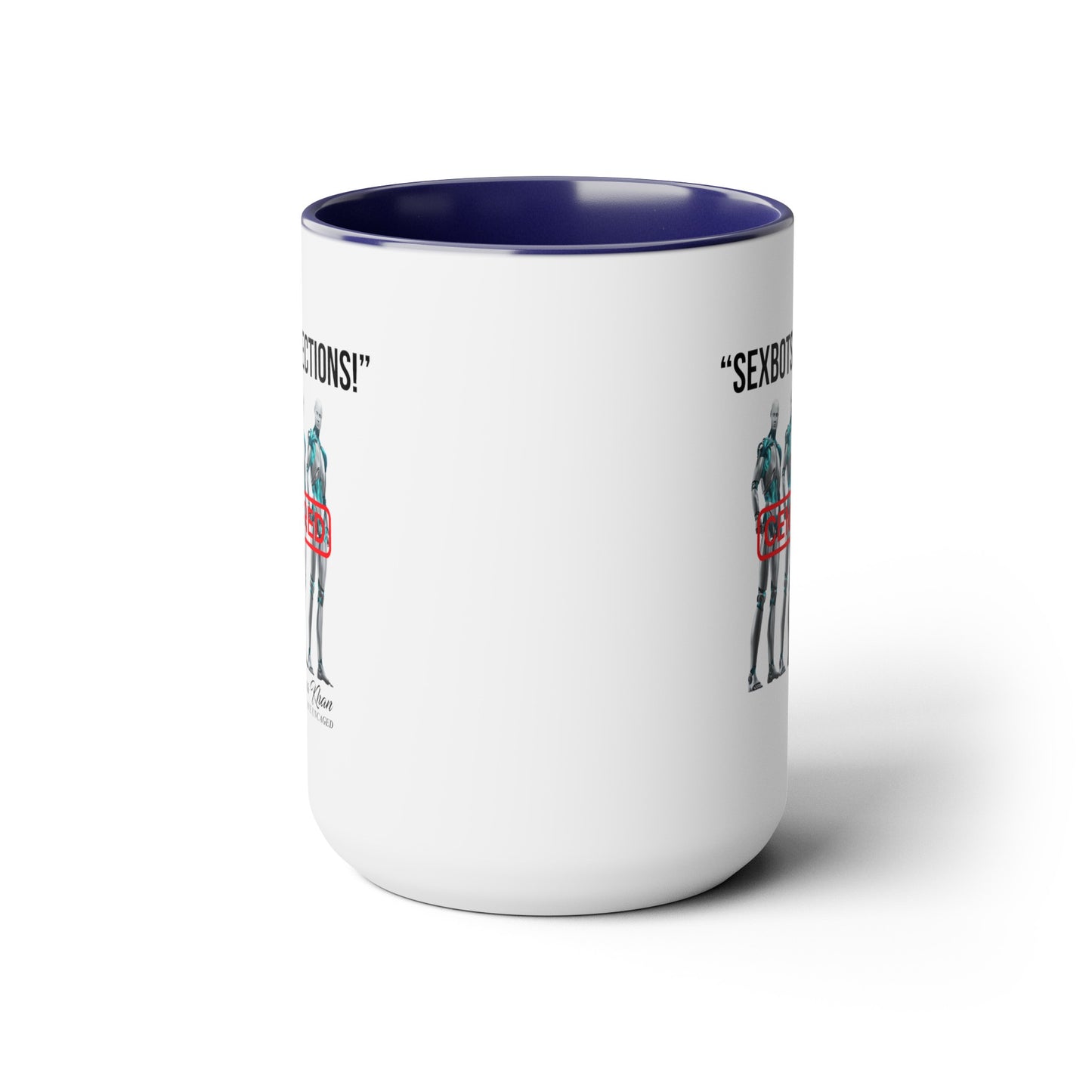 Sexbots Erection Two-Tone Coffee Mugs, 15oz