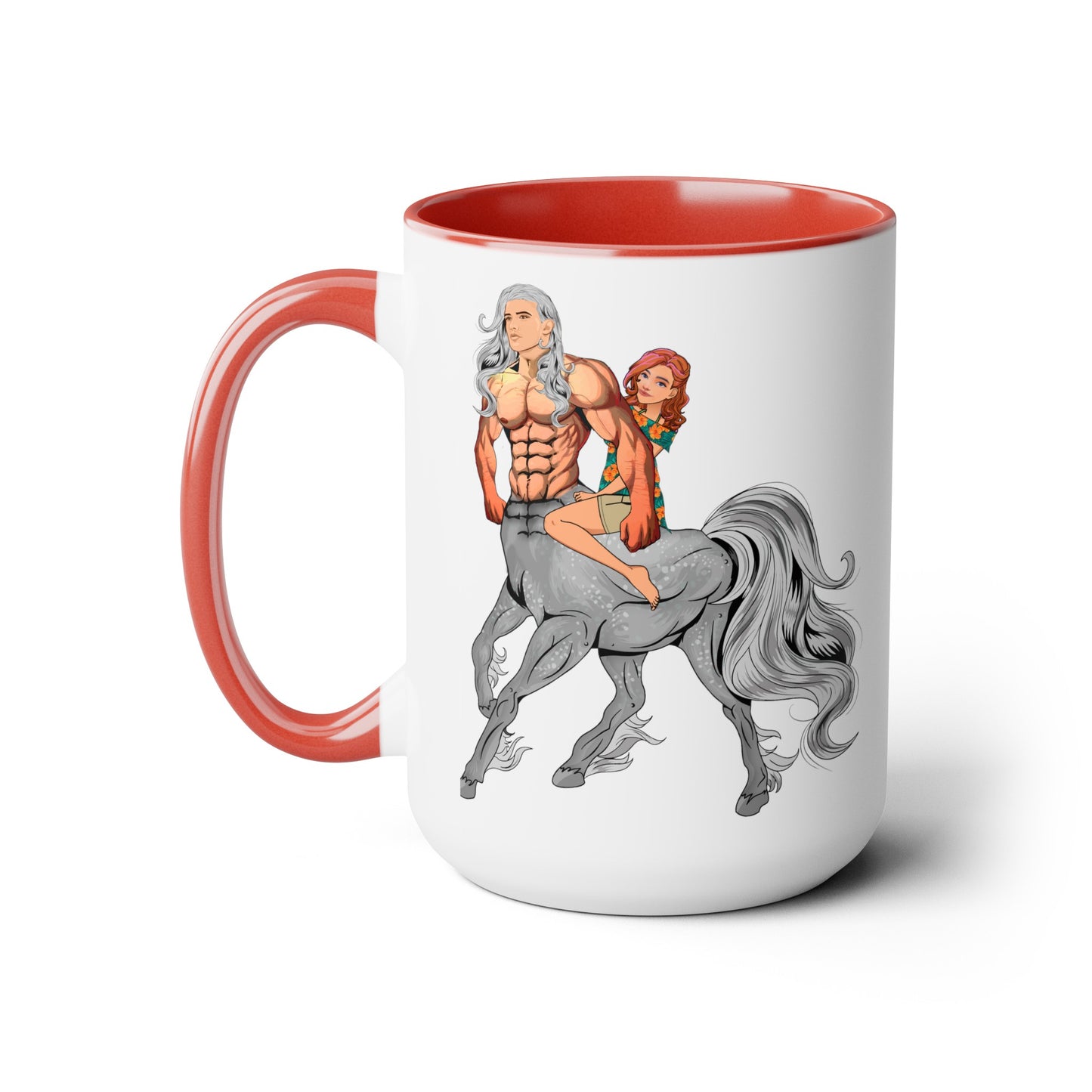 Horse Man Two-Tone Coffee Mugs, 15oz