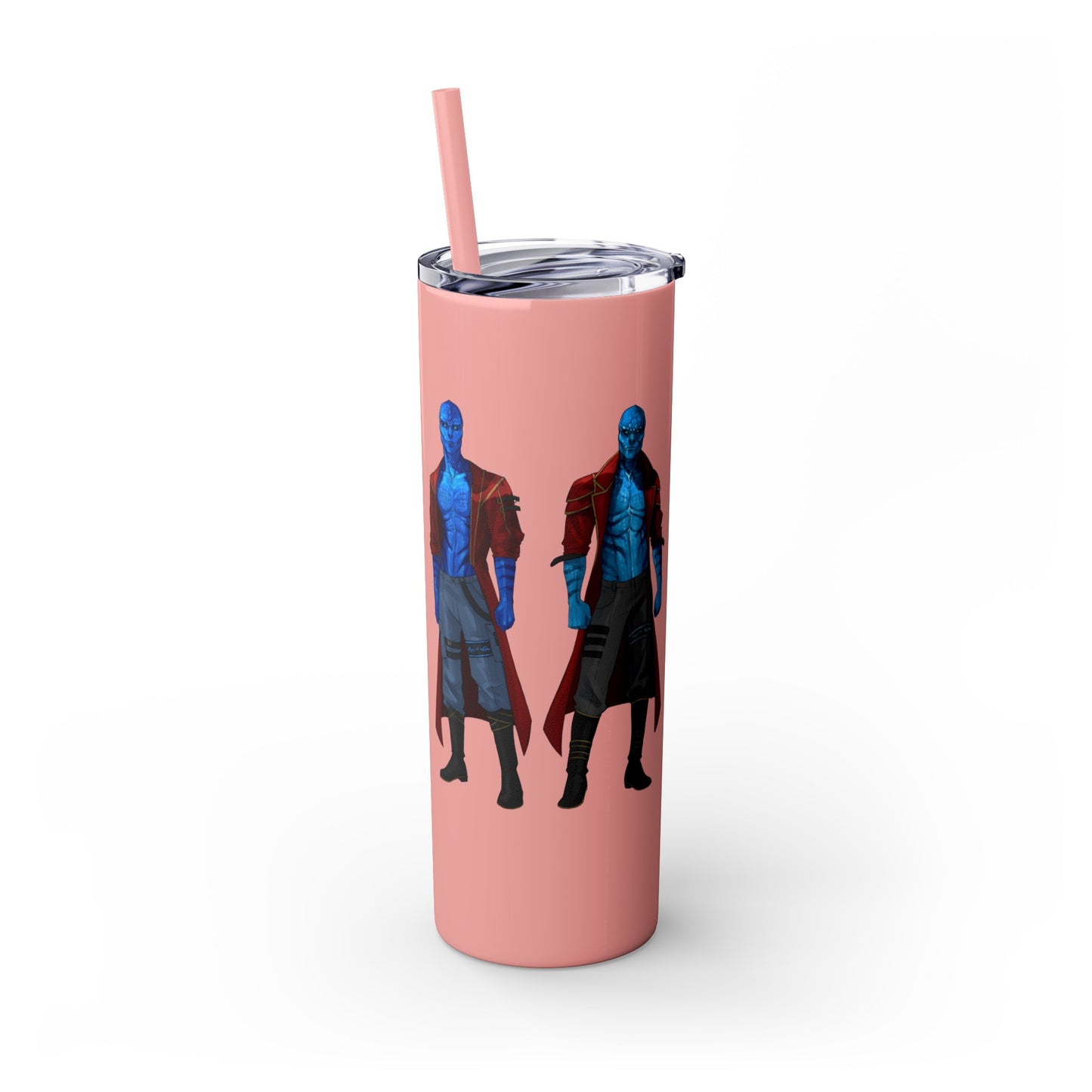 Cosmic Kissed Twins No Words Skinny Tumbler with Straw, 20oz