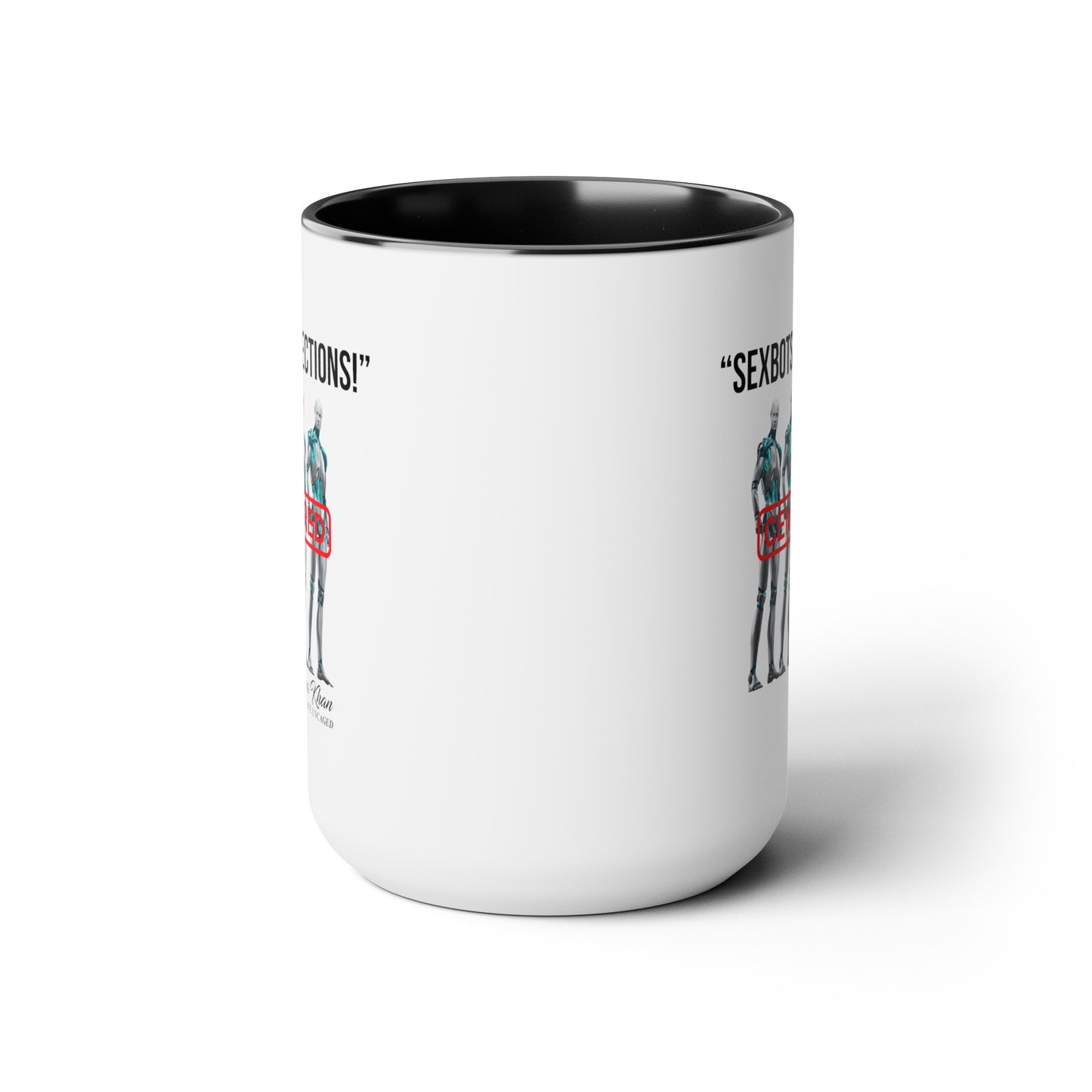 Sexbots Erection Two-Tone Coffee Mugs, 15oz