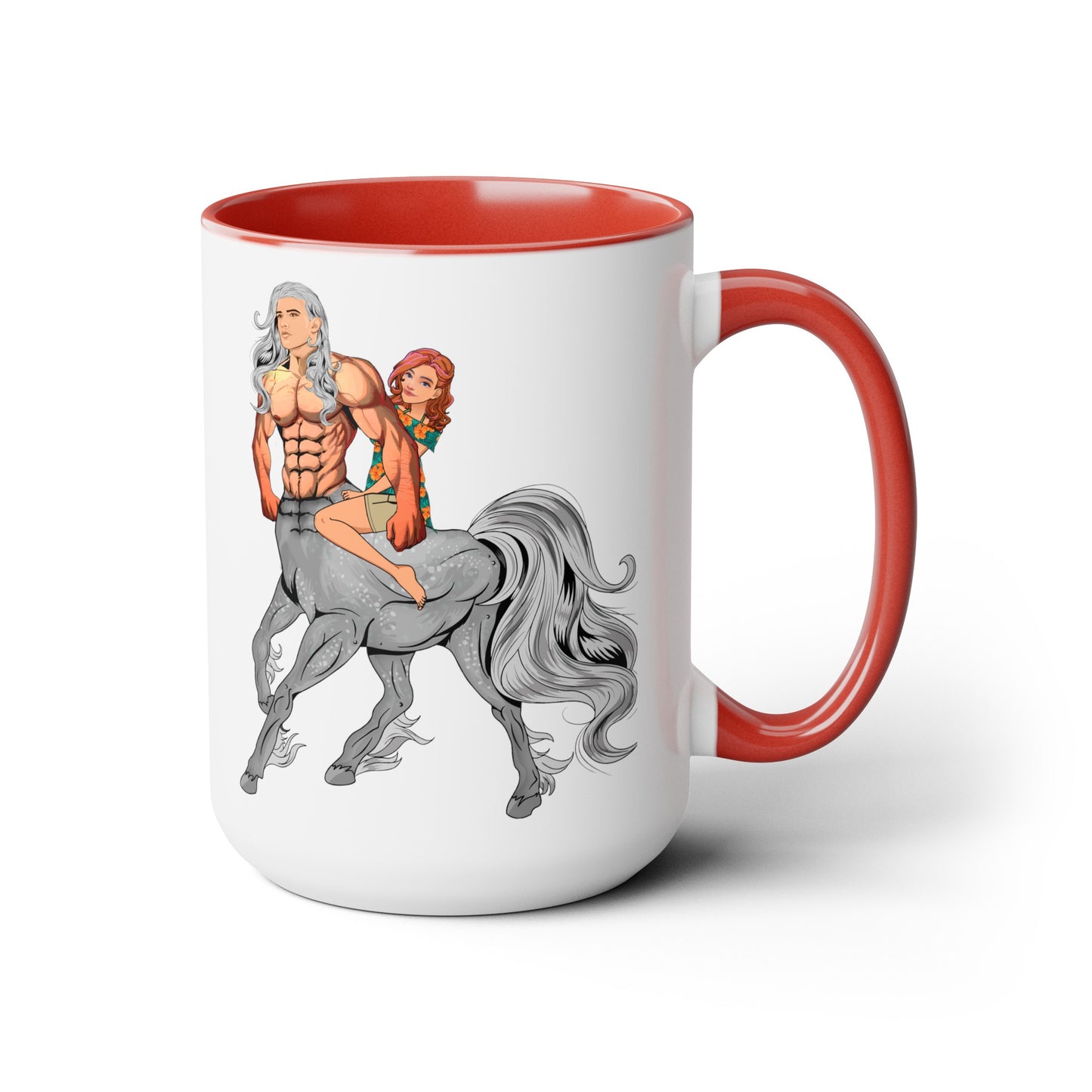 Horse Man Two-Tone Coffee Mugs, 15oz