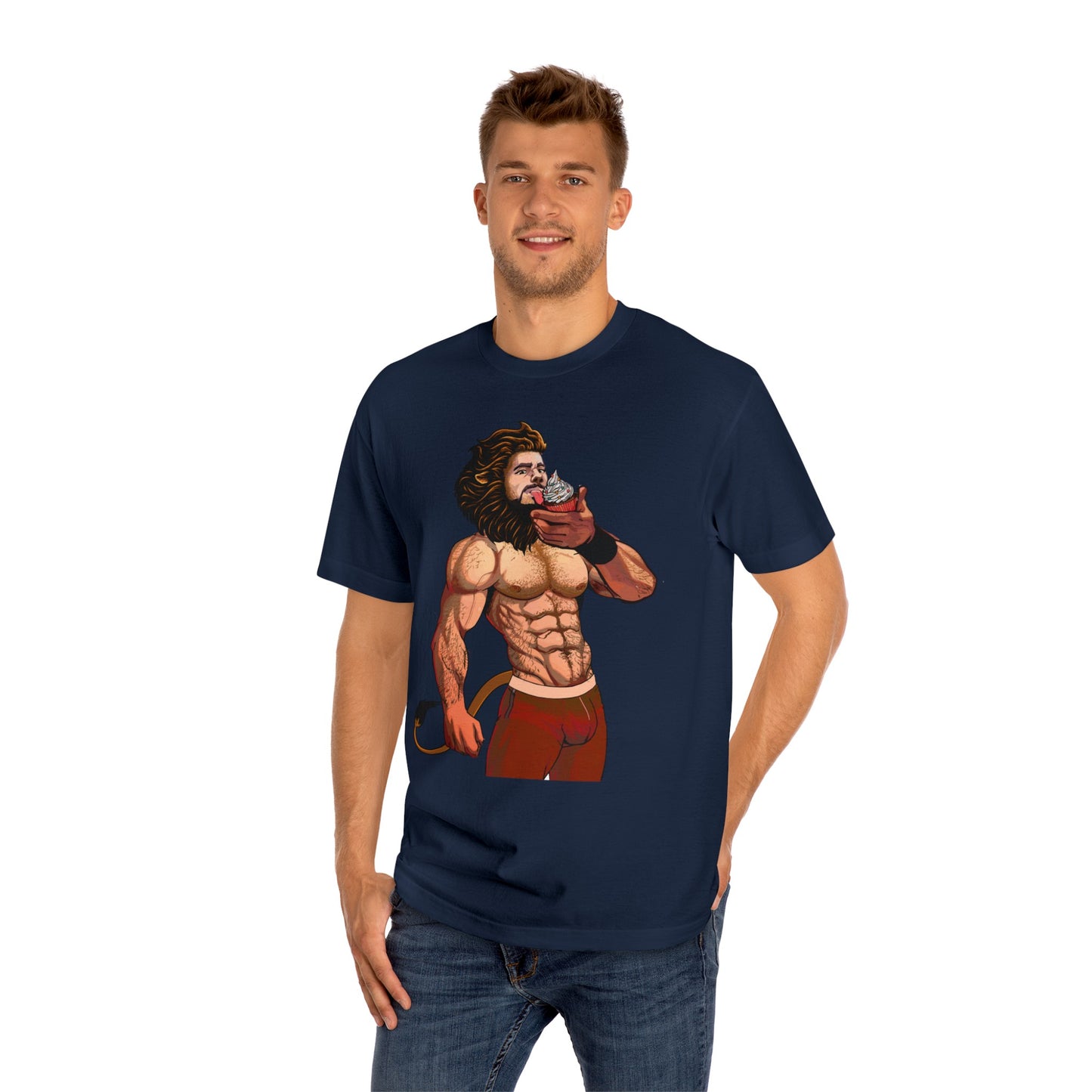 Lion Man Eating Cupcake Unisex Classic Tee