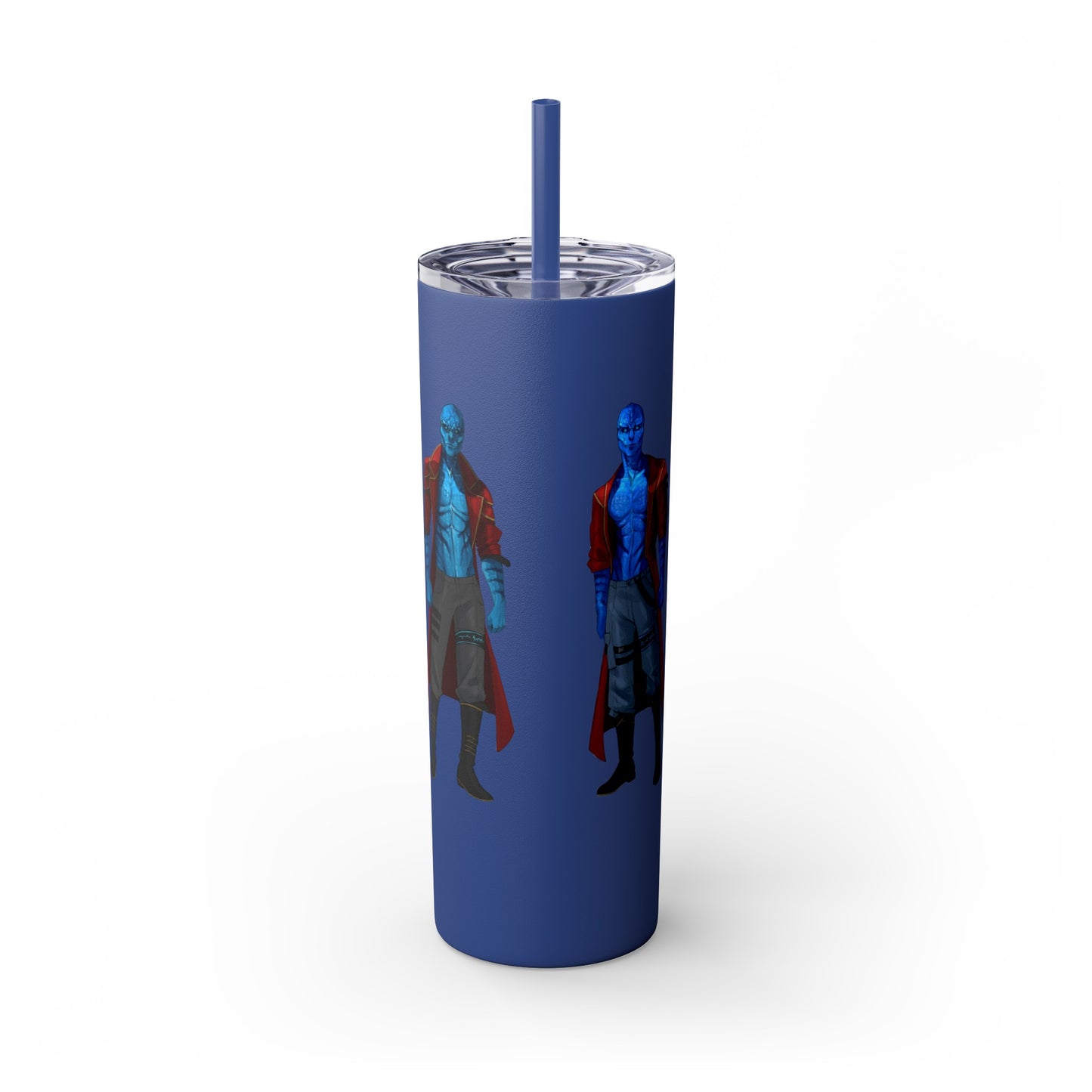 Cosmic Kissed Twins No Words Skinny Tumbler with Straw, 20oz