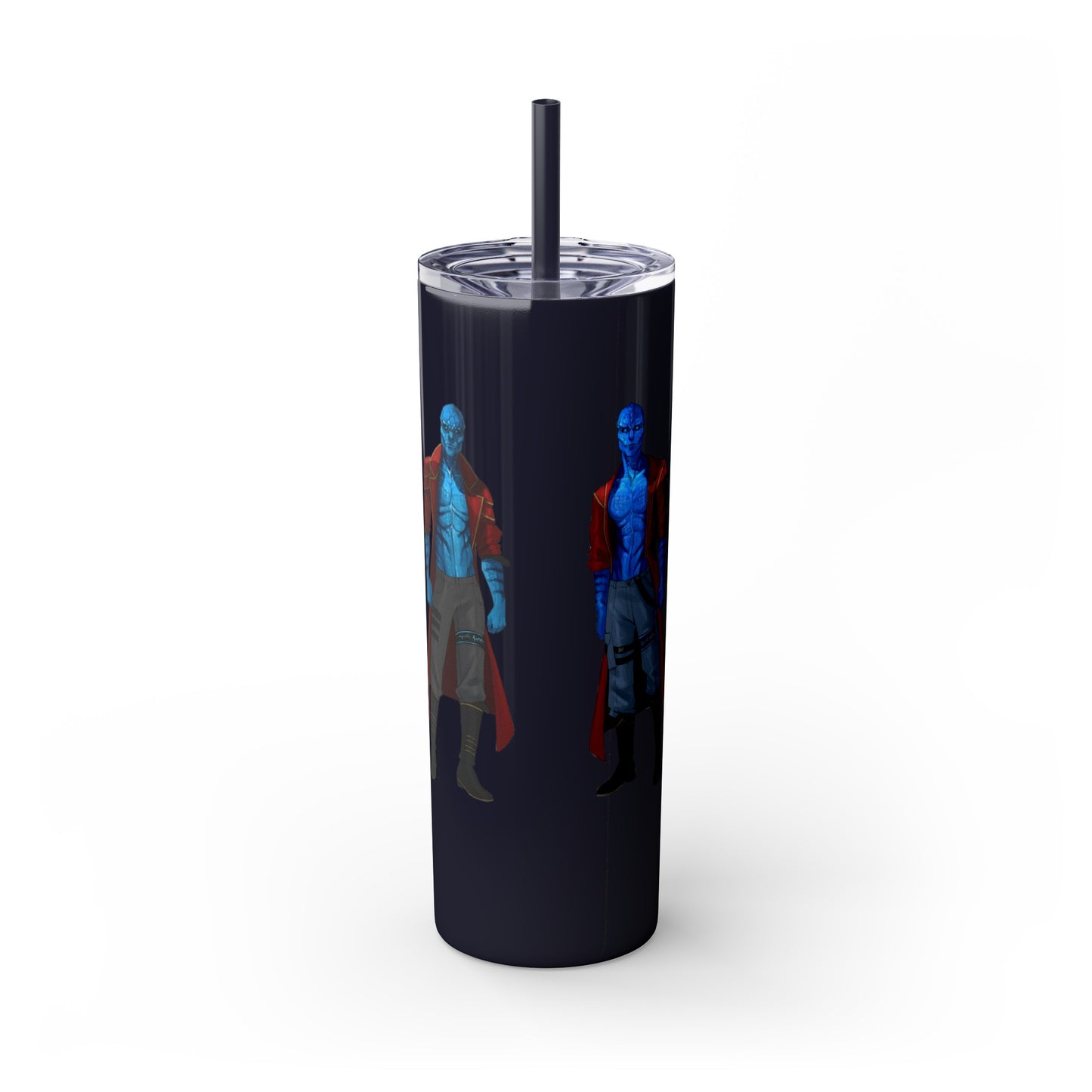 Cosmic Kissed Twins No Words Skinny Tumbler with Straw, 20oz