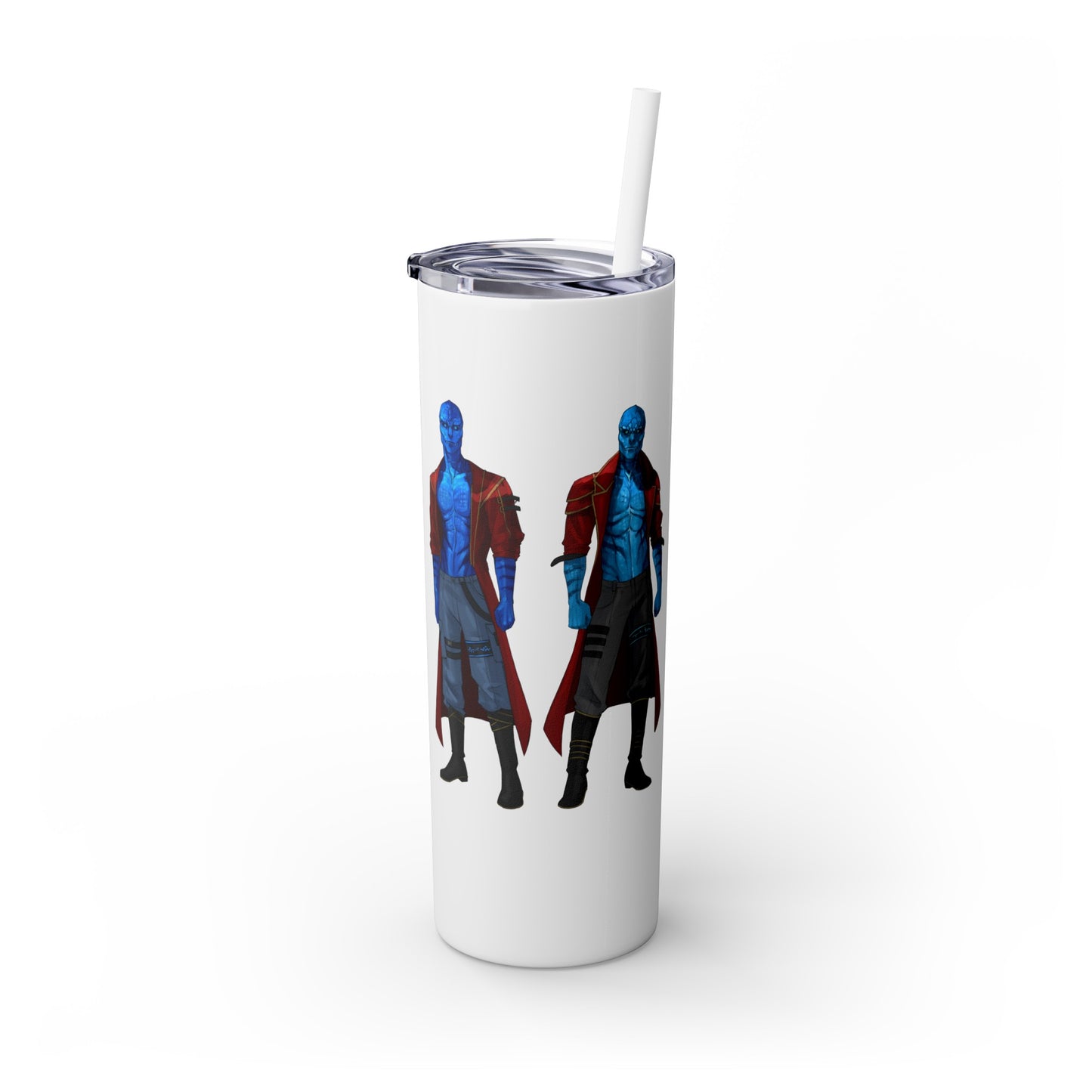 Cosmic Kissed Twins No Words Skinny Tumbler with Straw, 20oz