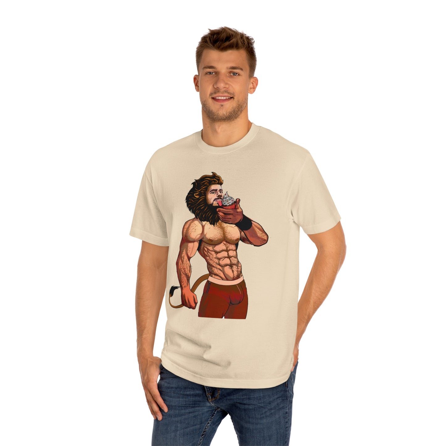 Lion Man Eating Cupcake Unisex Classic Tee