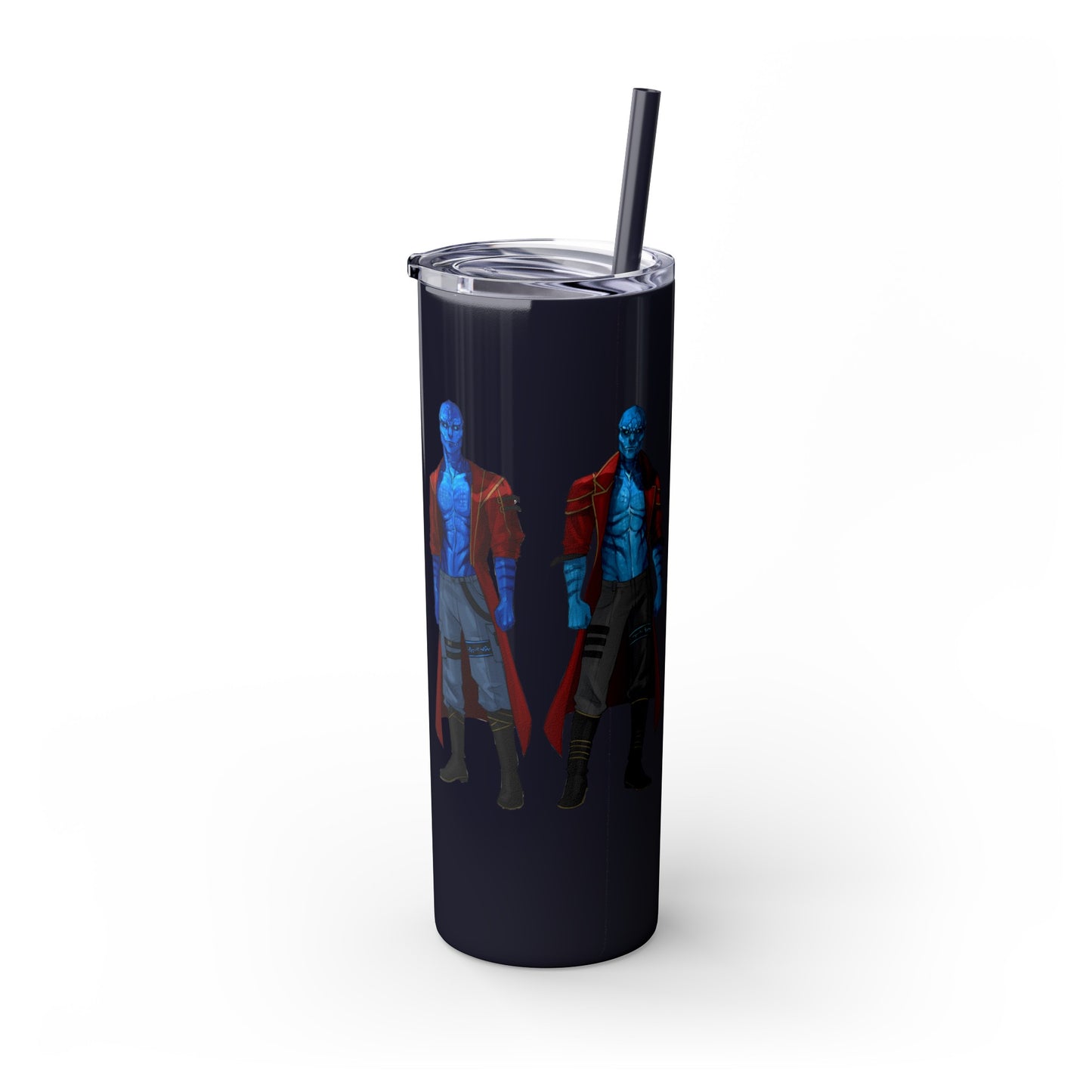 Cosmic Kissed Twins No Words Skinny Tumbler with Straw, 20oz