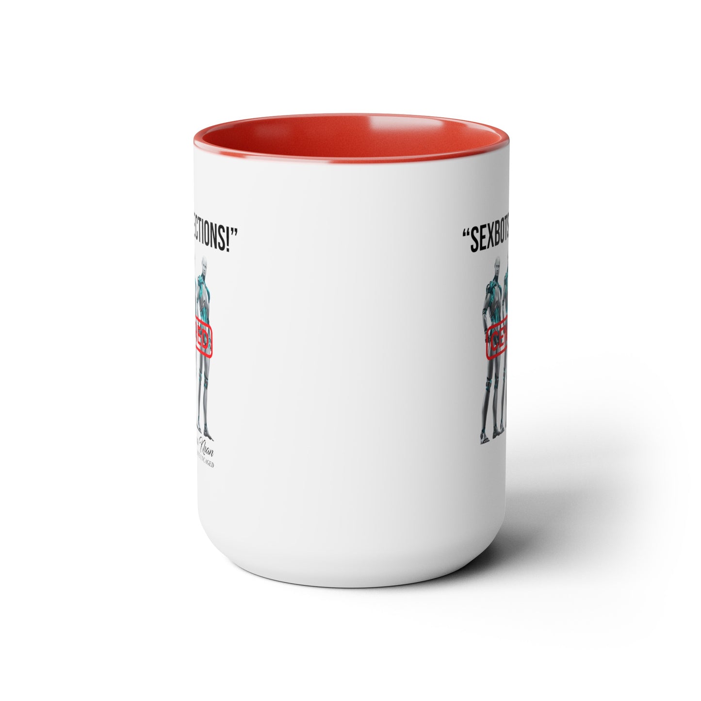 Sexbots Erection Two-Tone Coffee Mugs, 15oz