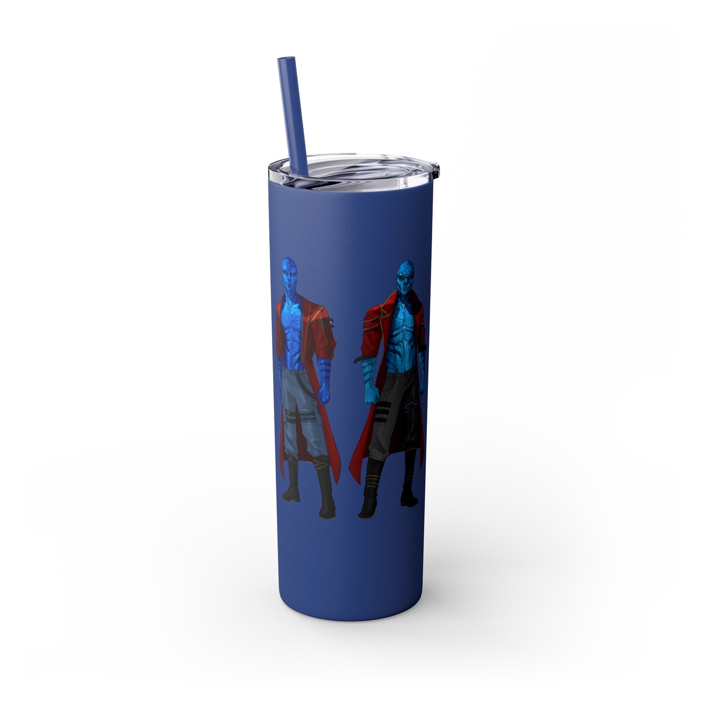 Cosmic Kissed Twins No Words Skinny Tumbler with Straw, 20oz