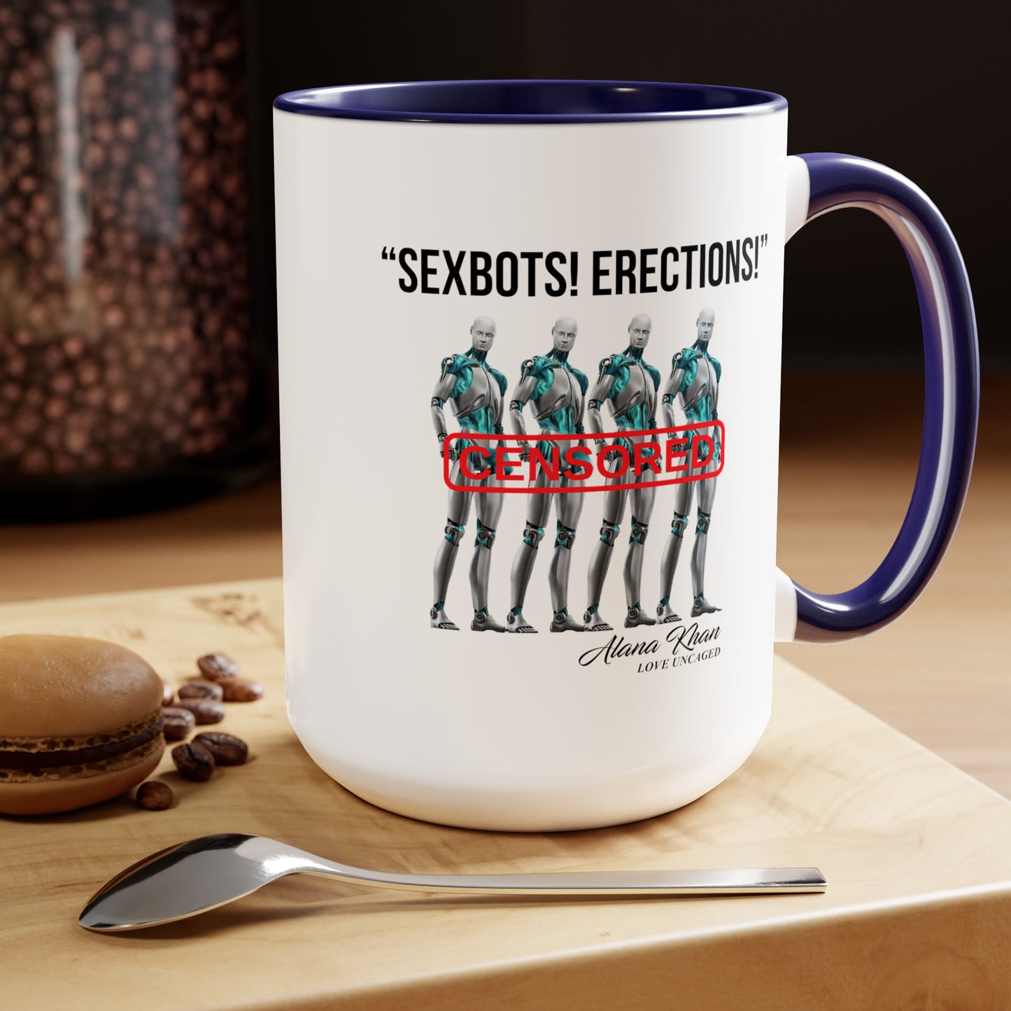 Sexbots Erection Two-Tone Coffee Mugs, 15oz