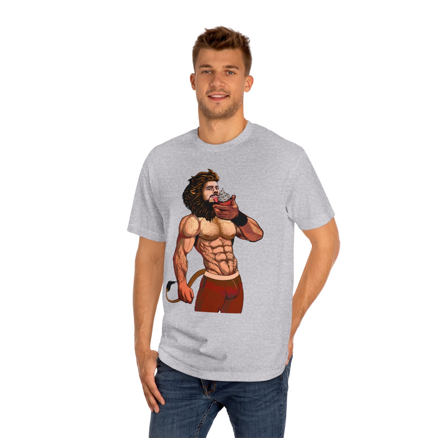 Lion Man Eating Cupcake Unisex Classic Tee