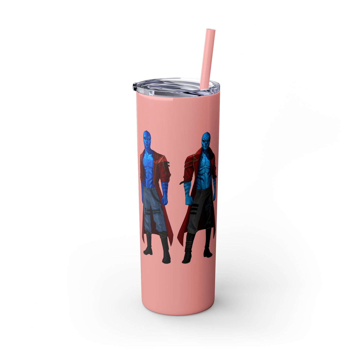 Cosmic Kissed Twins No Words Skinny Tumbler with Straw, 20oz