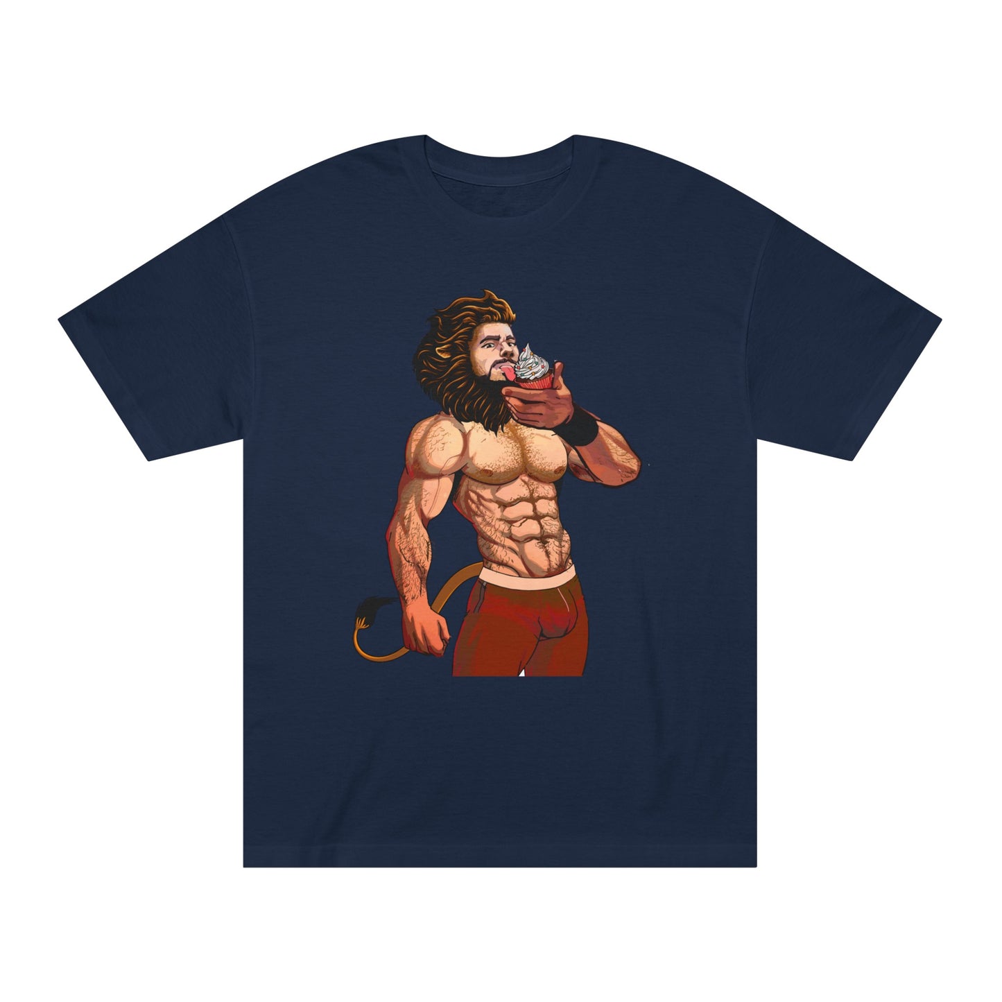 Lion Man Eating Cupcake Unisex Classic Tee