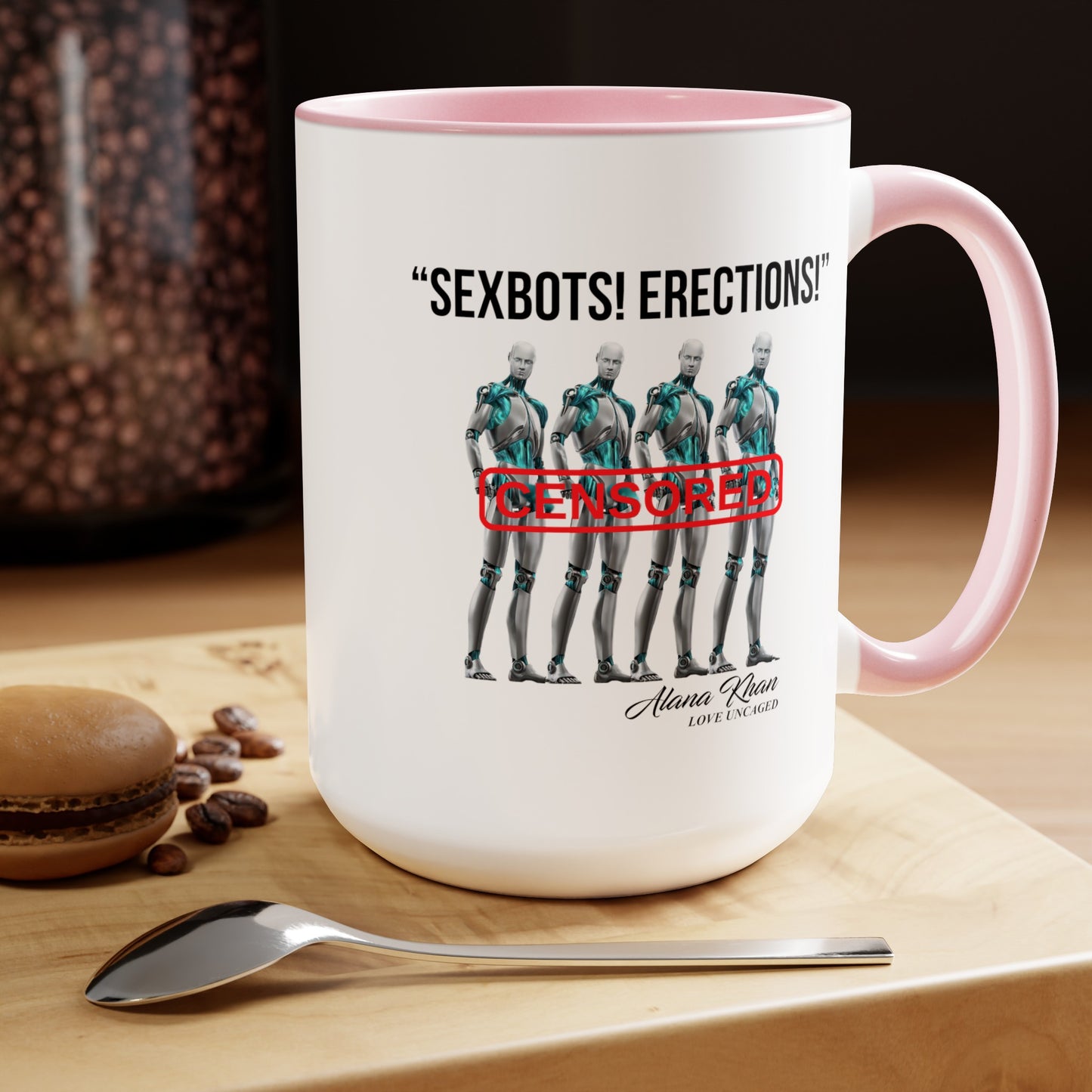 Sexbots Erection Two-Tone Coffee Mugs, 15oz