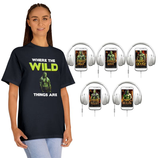 Orcfire 5 book audio set Plus Where The Wild Things Are Unisex Classic Tee Bundle